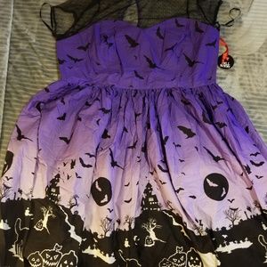 Hell Bunny Haunted House Print Dress